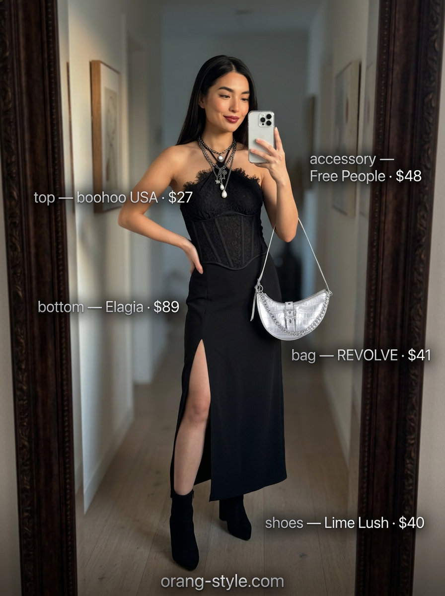 Elegant summer halter top outfits 2026: Black lace halter top with flowy midi skirt for a romantic evening soiree.