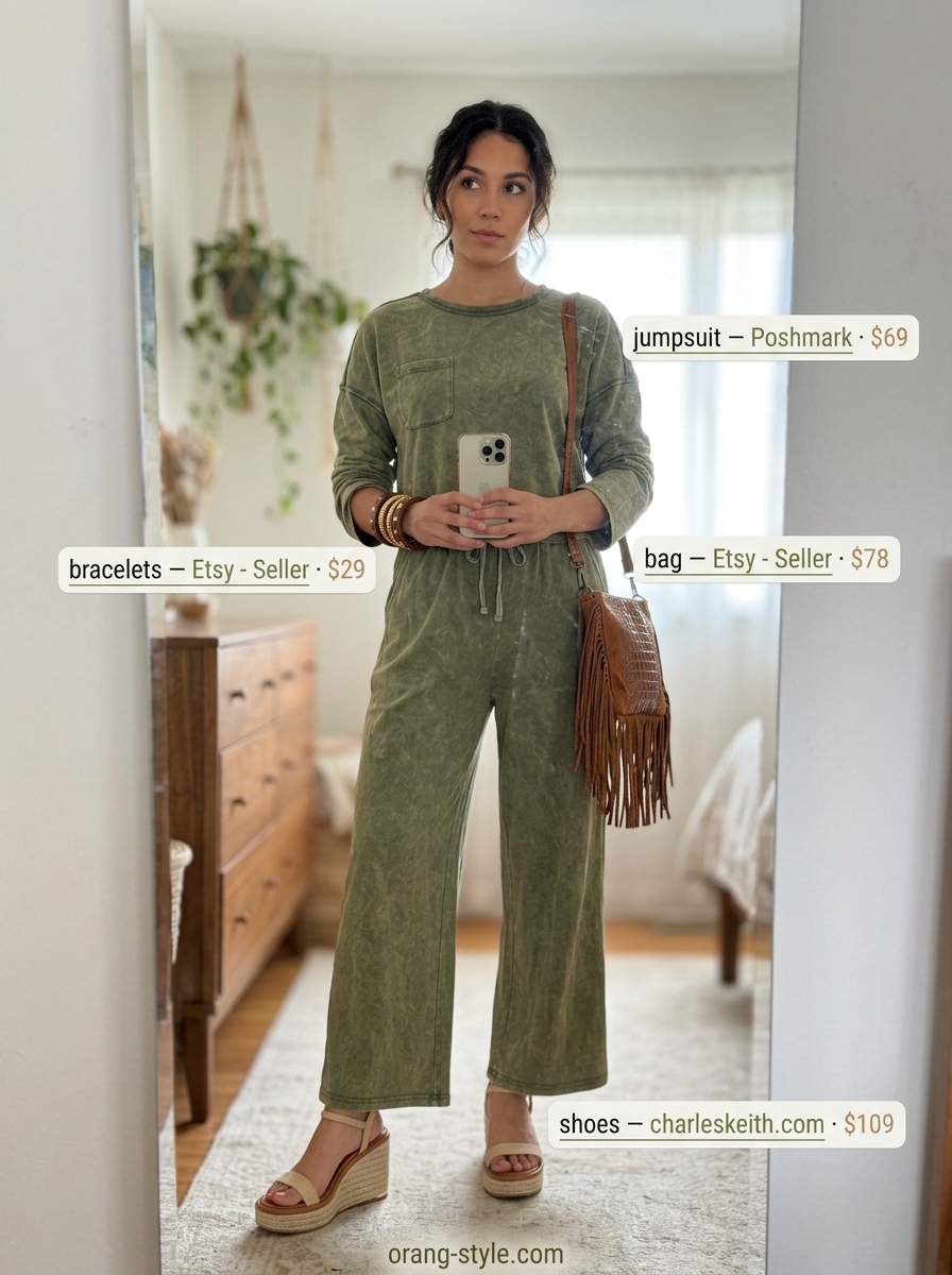 Bohemian cotton jumpsuit for hot summer cotton outfits for women 2026, perfect for festivals.