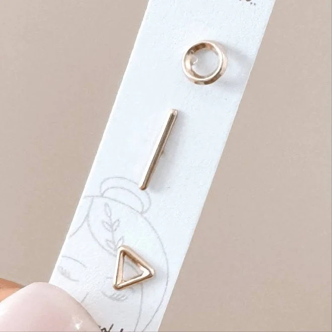 accessory 10K Gold Geometric Stud Earrings Set Liv.aura Jewelry $95
