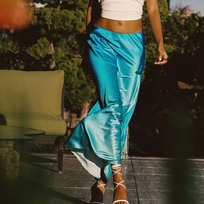 skirt 12th Tribe Mirabella Satin Sorbet Maxi Skirt 12th Tribe $74