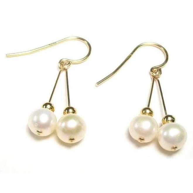 accessory 14K Gold Filled AAA White Pearl Double Dangle Hook Earrings Etsy - Seller $39.95