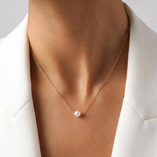 pearls 14K Gold Pearl Pendant Necklace Etsy - Seller $47.25