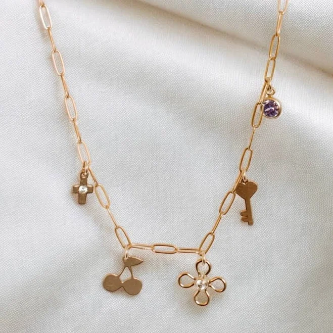 accessory 16in/1 Gold Filled Charm Necklace The Golden Whimsy Co $65