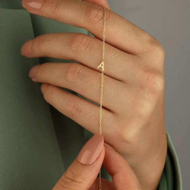 accessory 18K Gold Minimalist Initial Charm Bracelet Etsy - Seller $26