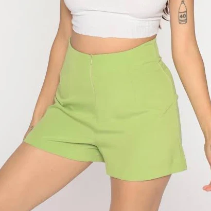 shorts 1990s Vintage High Waisted Tailored Cotton Polyester Shorts Etsy - ShopExile $32.8