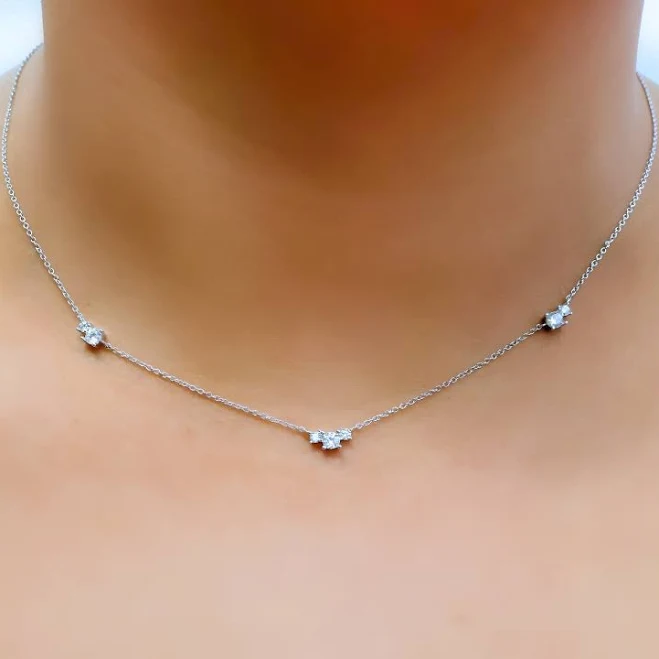 accessory 925 Sterling Silver CZ Gemstone Dainty Tiny Pendant Necklace Etsy - EastBayBodyJewellery $27.64