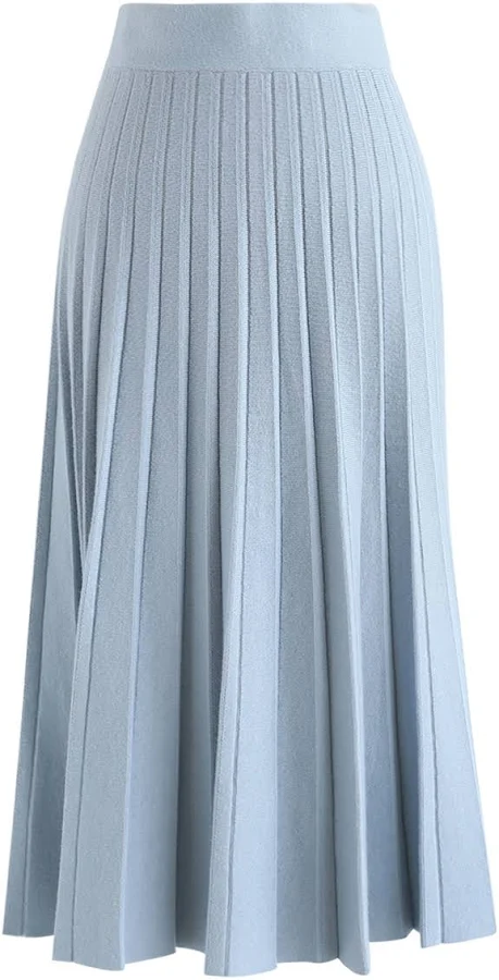 skirt A-Line Pleated Knit Midi Skirt Chicwish $32.9