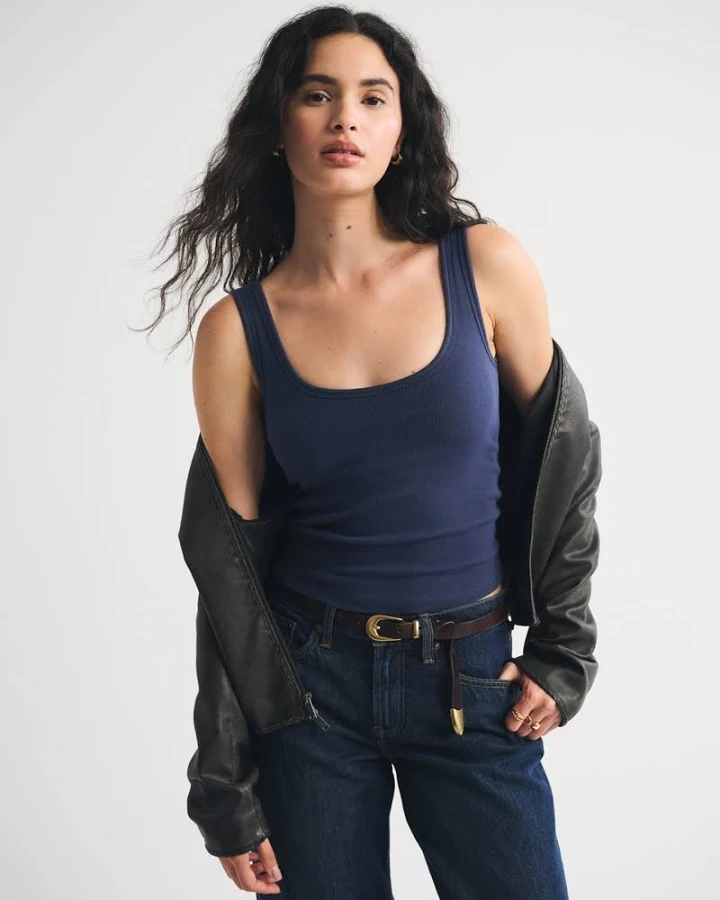 top Abercrombie & Fitch Women's Bra-Free Rib Scoopneck Tank Abercrombie & Fitch $25