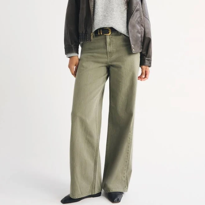 jeans Abercrombie & Fitch Women's Curve Love High Rise Wide Leg Jeans Abercrombie & Fitch $90