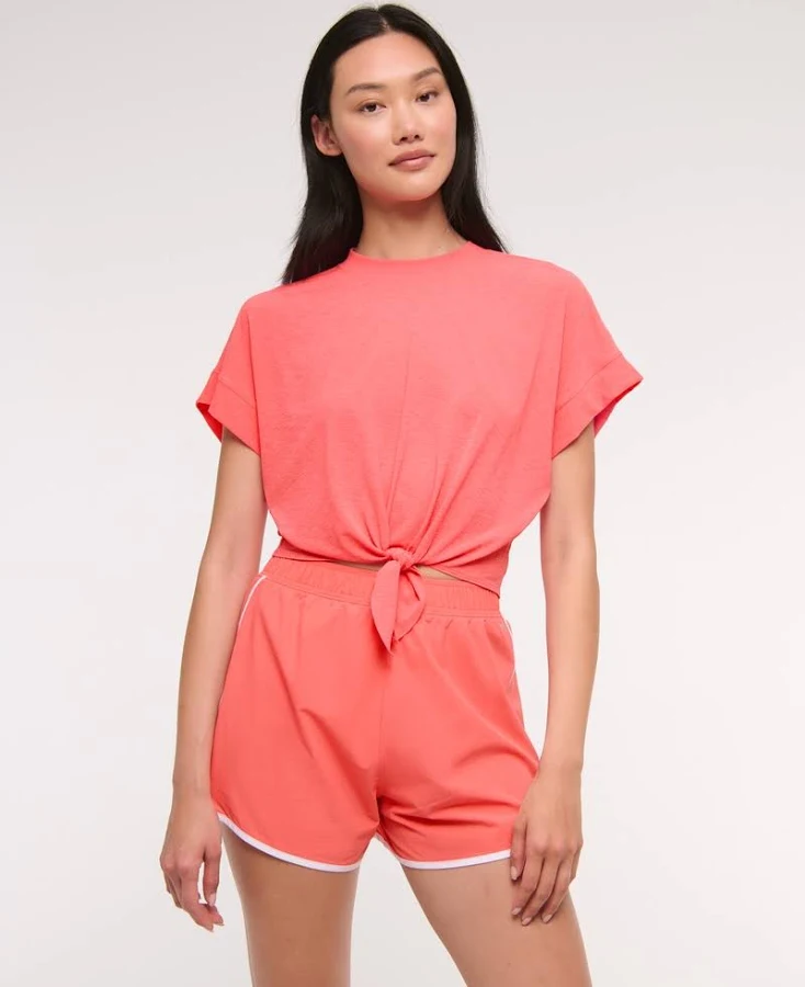 t-shirt Abercrombie & Fitch Women's Featherweight Tie-Front Tee Abercrombie & Fitch $12.97