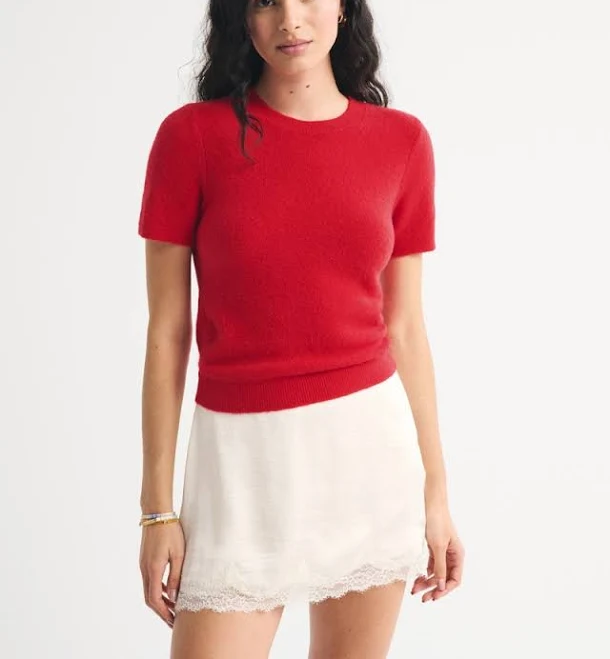 top Abercrombie & Fitch Women's Merino Wool-Blend Sweater Tee Abercrombie & Fitch $52