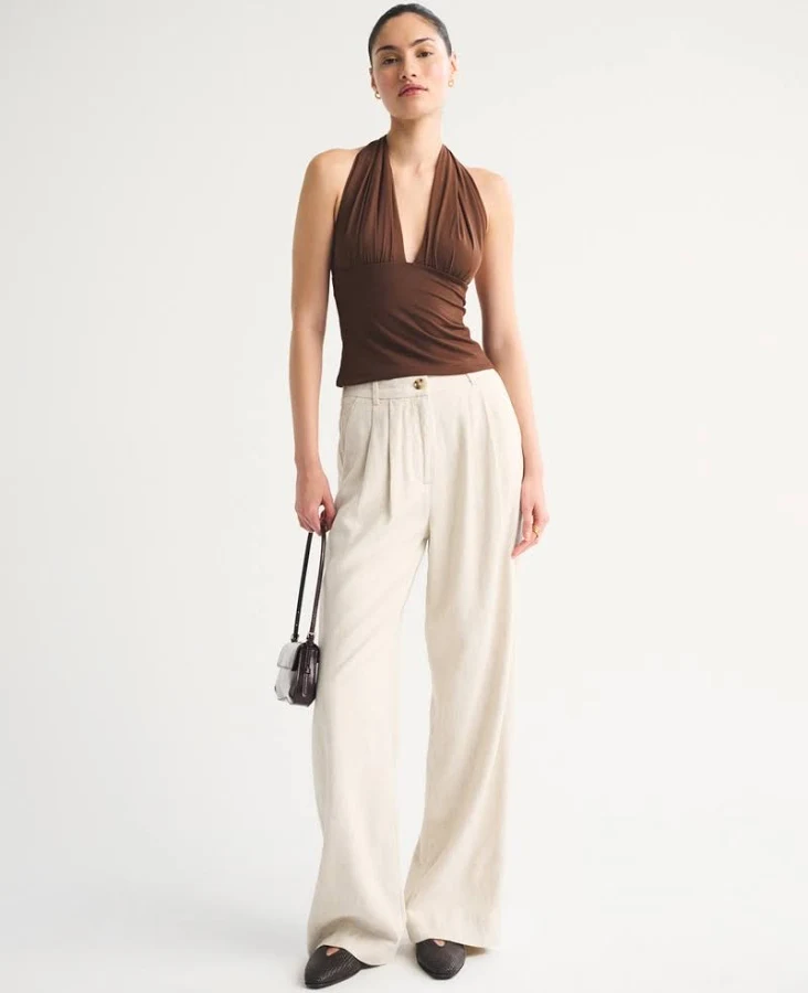 pants Abercrombie & Fitch Women's Sloane Linen-Blend Wide Leg Pants Abercrombie & Fitch $90