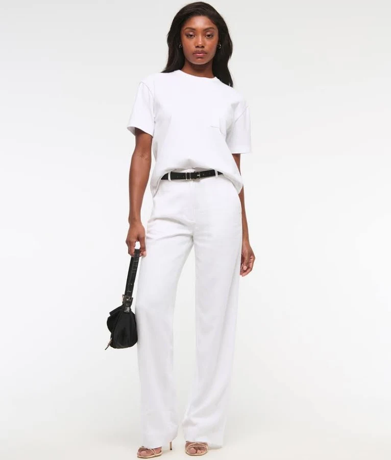 pants Abercrombie & Fitch Women's Tailored Linen-Blend Wide Leg Pants Abercrombie & Fitch $24.97