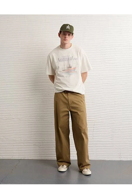 top AE Men's Boxy Natural Light Graphic T-Shirt American Eagle Outfitters $13.98