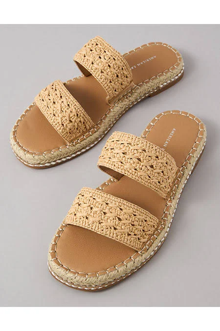 shoes AE Raffia Espadrille Slide Sandal American Eagle Outfitters $10.48