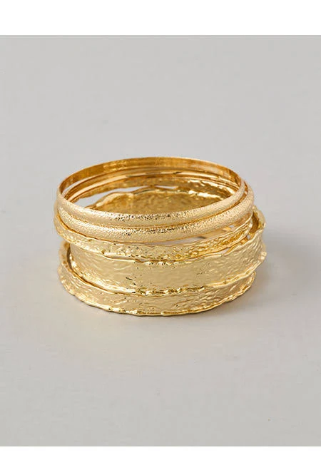 accessory AE Women's 5-Pack Gold Bangles American Eagle Outfitters $18.95