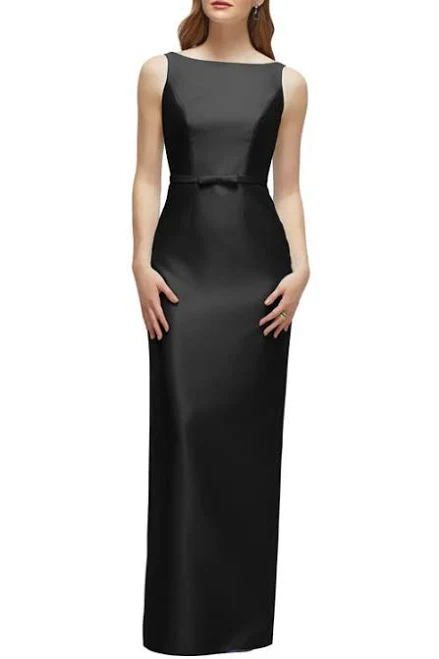 dress Alfred Sung Women's Sleeveless Bateau Neck Satin Twill Column Gown Nordstrom $275