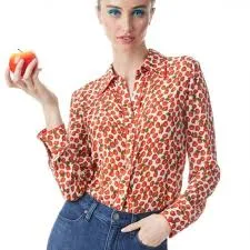 top Alice + Olivia Women's Willa Strawberry Silk Top eBay $165