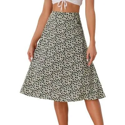 skirt Allegra K Women's Chiffon Summer Vintage Floral Print A-Line Midi Skirts Target $29.99