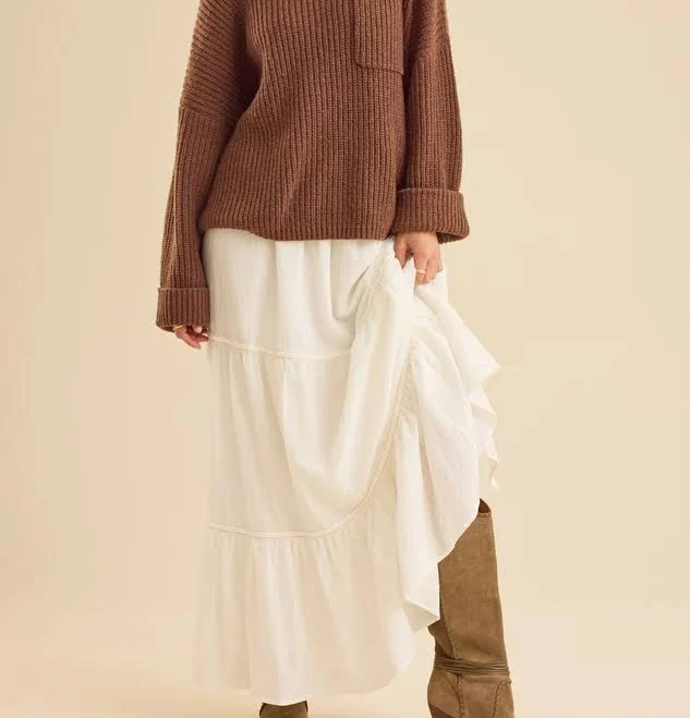 bottom Altar'd State Maisyn Tiered Maxi Skirt Altar'd State $20.99