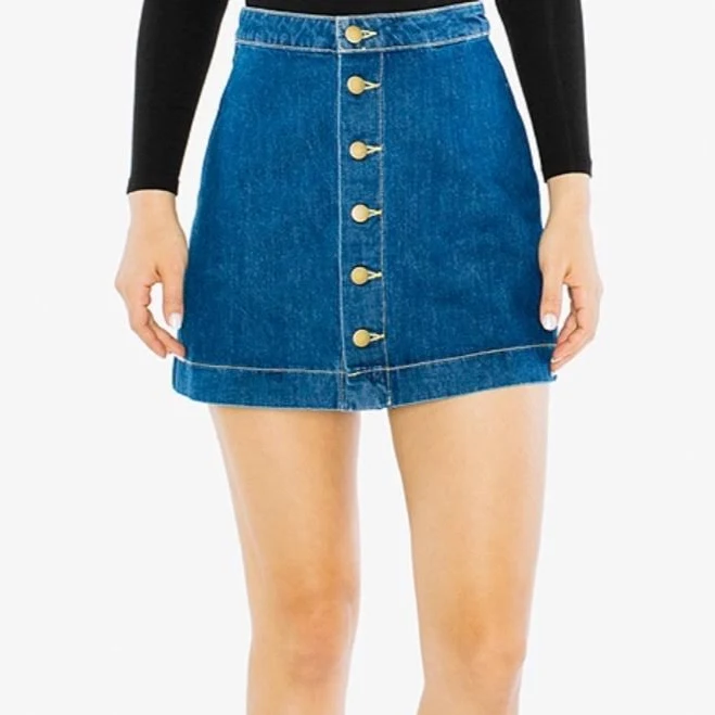 skirt American Apparel Women's Denim Button Front A-Line Skirt Poshmark $20