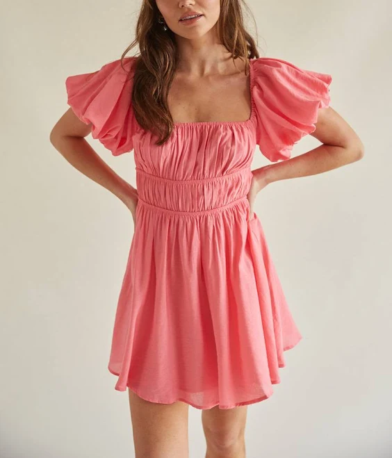 dress American Threads Santal Puff Sleeve Babydoll Mini Dress American Threads $52.98