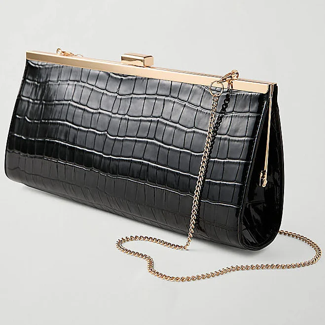 bag Ann Taylor Women's Croco Rectangle Clutch Handbag Ann Taylor $53.99