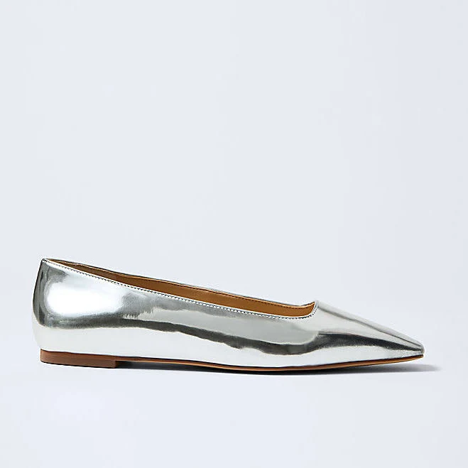 shoes Ann Taylor Women's Metallic Leather Flats Ann Taylor $62.99