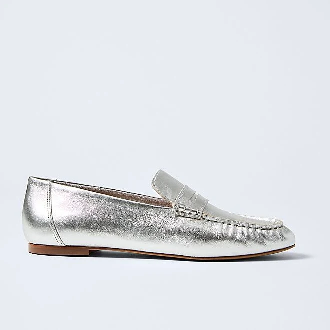 shoes Ann Taylor Women's Metallic Leather Loafer Ann Taylor $54.99