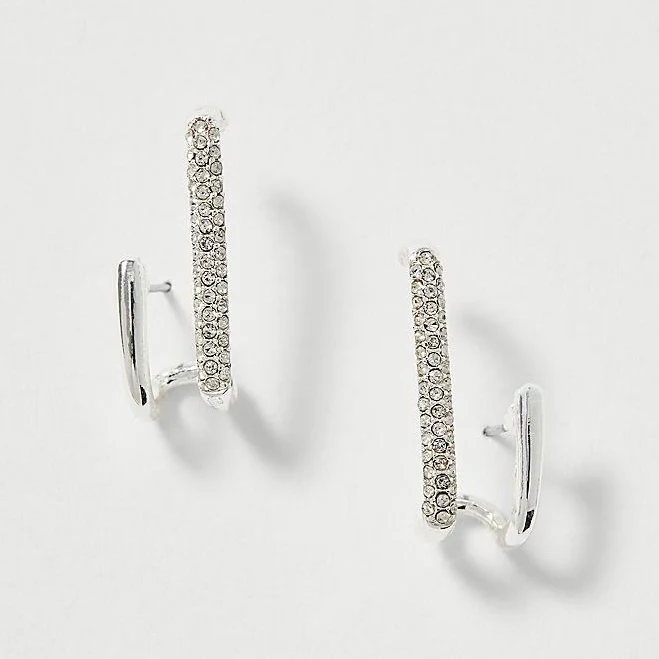 accessory Ann Taylor Women's Pavé Double Loop Drop Earrings Ann Taylor $32.7