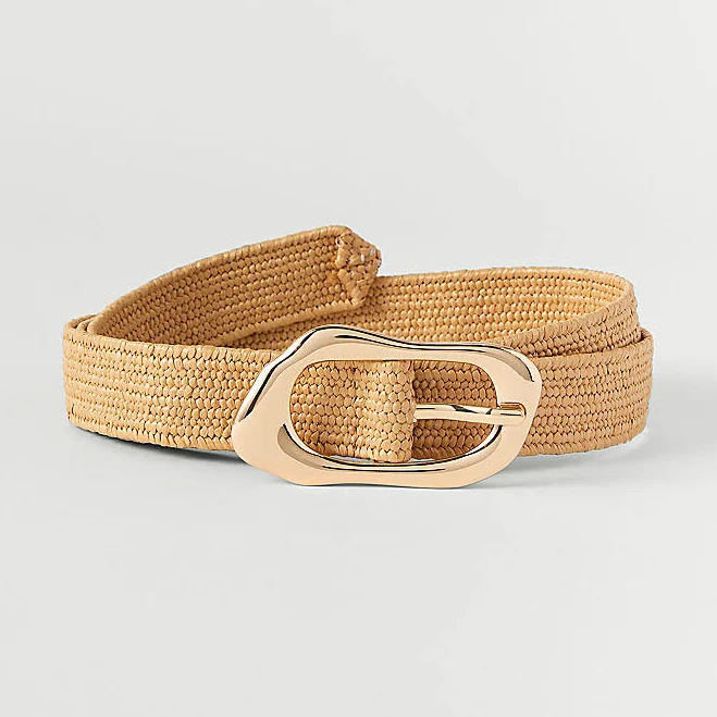 accessory Ann Taylor Women's Straw Sculptural Buckle Belt Ann Taylor $48.65