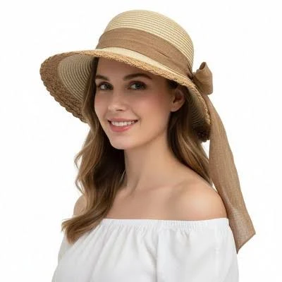 accessory Anna-Kaci Women's Wide Brim Straw Sun Hat with Bow Ribbon Target $22.99