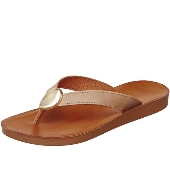 shoes Antelope Women's Leather Thong Sandals with Gold Accent Antelope Shoes $79