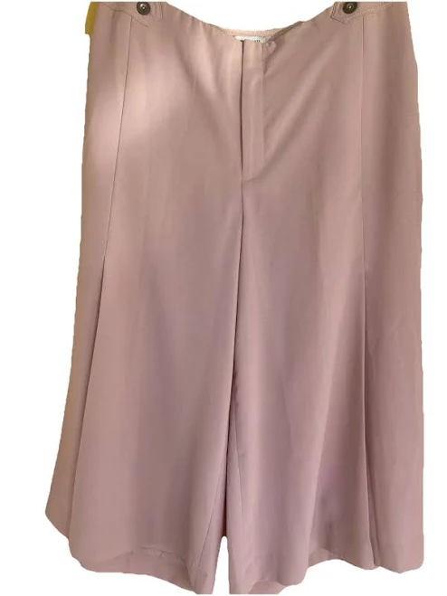 culottes Anthropologie Light Pink Blush Crepe Essential Wide Leg Culotte Pants eBay $42