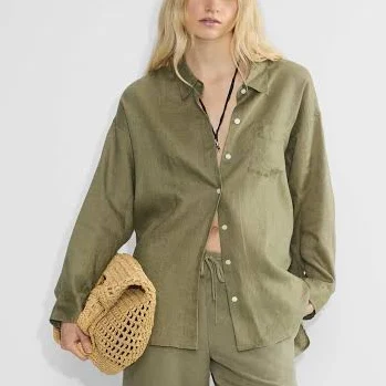 matching set Aritzia Wilfred Women's Reminisce Relaxed Linen Shirt Aritzia $98
