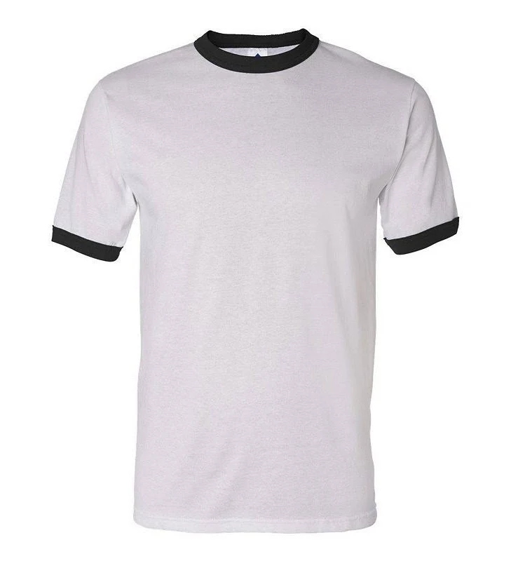 t-shirt Augusta Sportswear 50/50 Ringer T-Shirt, Men's, Size: Large, White And Black Kohl's $24.99