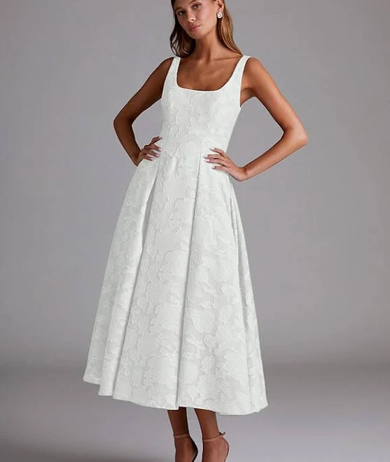 dress Azazie Square A-Line Midi Cocktail Dresses Azazie.com $119