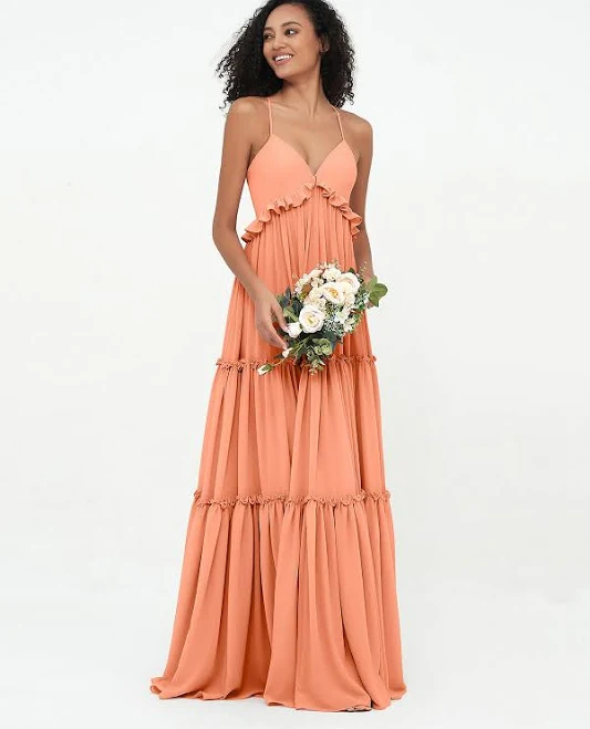 dress BABARONI Empire Chiffon Tiered Skirt Babaroni.com $99