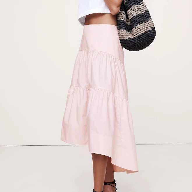 skirt Banana Republic Women's Cotton Poplin Drop-Waist Tiered Skirt Banana Republic $59.99