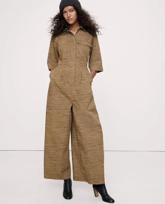 jumpsuit Banana Republic Women's Stretch-Cotton Wide-Leg Utility Jumpsuit Banana Republic $149.99