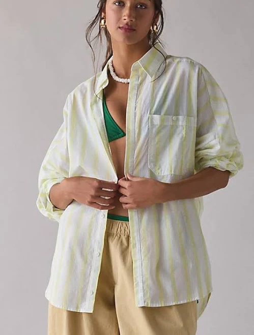 outerwear BDG Alex Breezy Oversized Cotton Button-Down Shirt Urban Outfitters $49