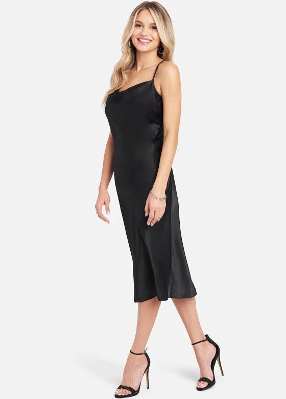dress Bebe Women's Dresses Bebe Cowl Neck Satin Slip Midi Dress bebe $24.99