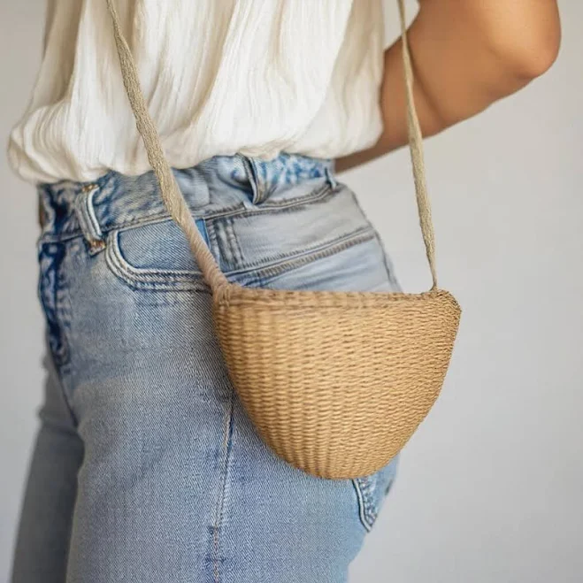 bag Boho Handmade Woven Straw Crossbody Bag Etsy - Seller $14.36