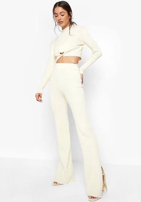 matching set Boohoo Rib Wrap Knitted Set Nasty Gal - US $39.2