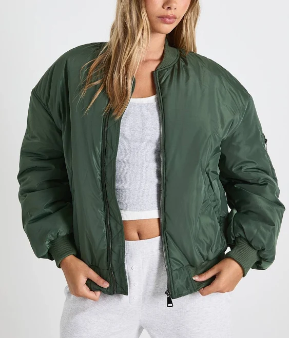 outerwear Boohoo Women's Oversized Bomber Jacket boohoo USA $40.4