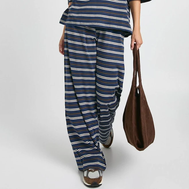 wide leg pants Boohoo Women's Striped Wide Leg Cotton Trousers boohoo USA $18