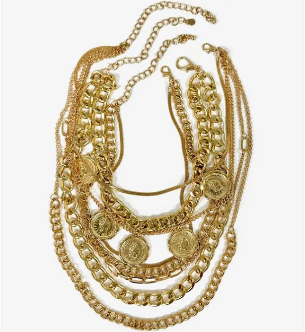 accessory Boston Proper Layered Coin Chain Necklace Boston Proper $49