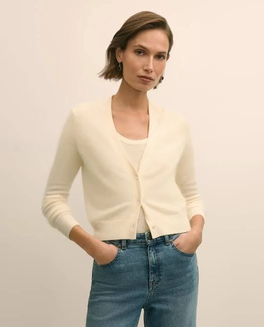 outerwear Brooks Brothers Women's Cropped Wool-Cashmere Blend Cardigan Brooks Brothers $129.99