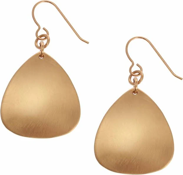 accessory Brushed Bronze Triangular Drop Earrings John S Brana - Handmade Jewelry $40