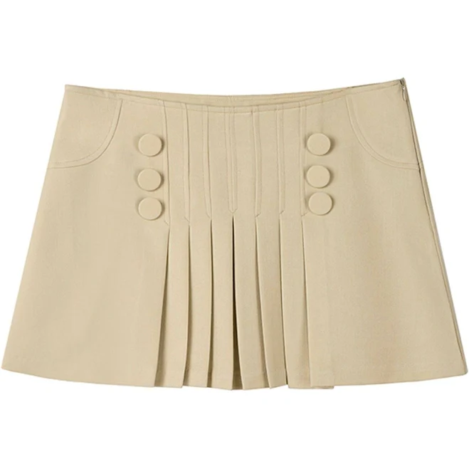 skirt Button Mini Skirt BEIGE 무신사 $16